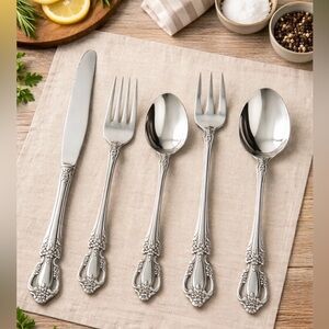 New Oneida RAPHAEL Stainless Distinction Deluxe Glossy Silverware Set 5 Pieces